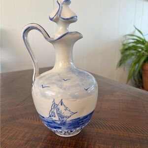 L'Abbé François Porcelain Liquor Decanter with Finial Cork Stopper